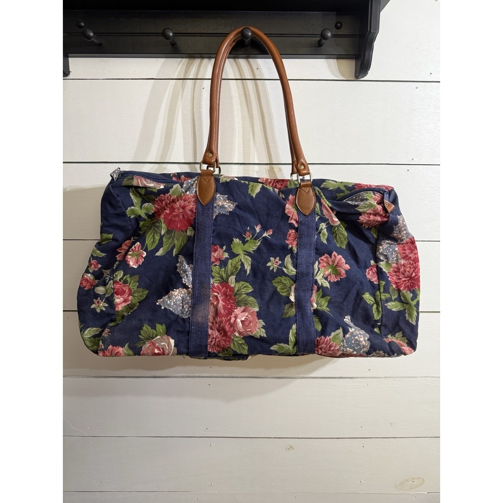 Gitano Vintage 90 Large Duffle Bag Floral Tapestry Canvas Travel Luggage Weekend